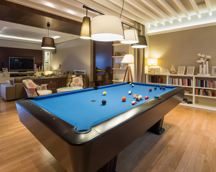 Pool table in house