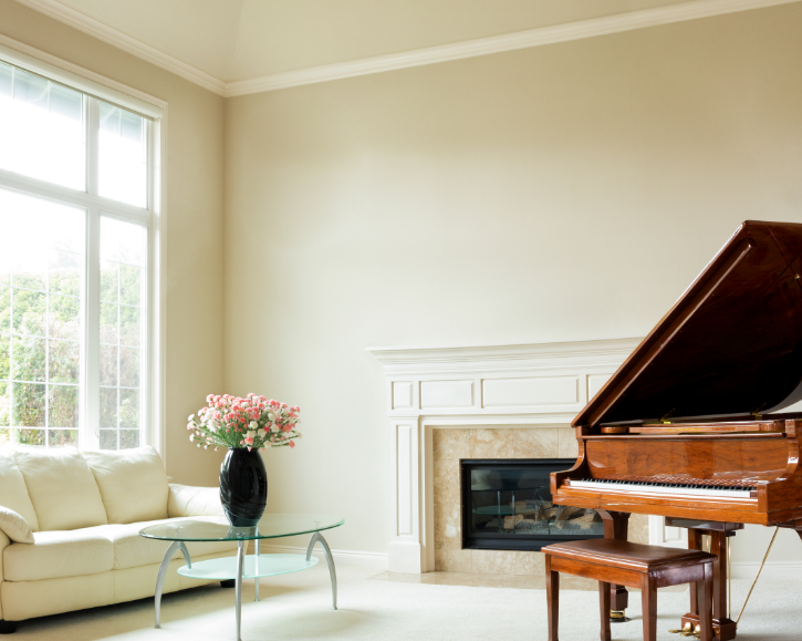 Lounge room with grand piano