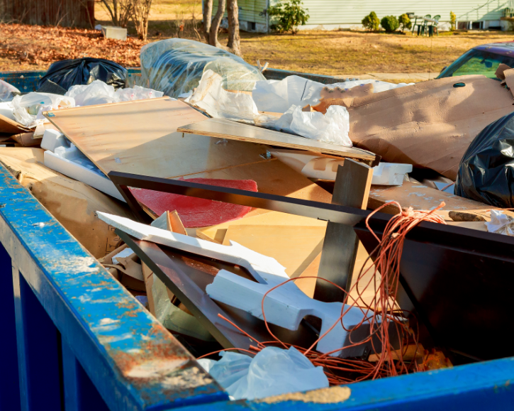 Skip bin filled with rubbish